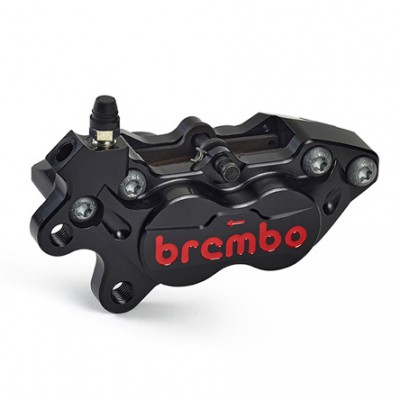 BREMBO BILLET FRONT BRAKE CALIPER P4-30/34  L/H BLACK 40MM LUGS, 1 PIN BEN-066 PADS image