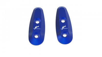 VALTER MOTO MIRROR HOLES COVERS IN BLUE YAMAHA R6 1999-2005 / R1 1998-2008 image