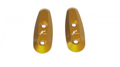 VALTER MOTO MIRROR HOLES COVERS IN GOLD YAMAHA R6 1999-2005 / R1 1998-2008 image