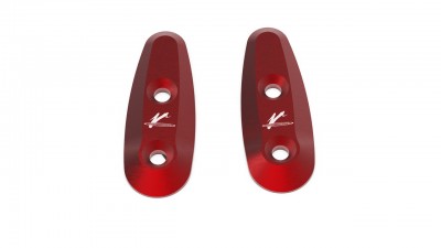 VALTER MOTO MIRROR HOLES COVERS IN RED YAMAHA R6 1999-2005 / R1 1998-2008 image