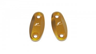 VALTER MOTO MIRROR HOLES COVERS IN GOLD YAMAHA R125 2008-2018 image