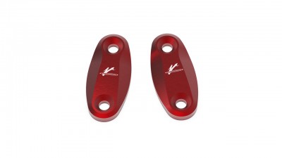 VALTER MOTO MIRROR HOLES COVERS IN RED YAMAHA R125 2008-2018 image