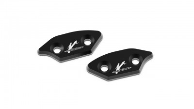 VALTER MOTO MIRROR HOLES COVERS IN BLACK YAMAHA R6 2008-2016 image