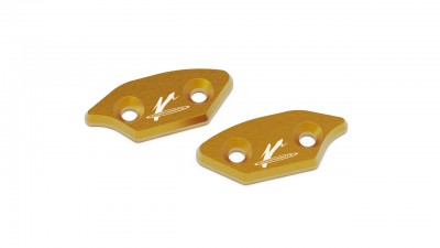 VALTER MOTO MIRROR HOLES COVERS IN GOLD YAMAHA R6 2008-2016 image