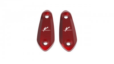 VALTER MOTO MIRROR HOLES COVERS IN RED KAWASAKI ZX6/636R/RR 2009-2012 image