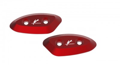 VALTER MOTO MIRROR HOLES COVERS IN RED YAMAHA R6 2006-2007 image