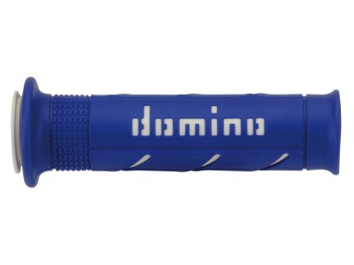 DOMINO XM2 SUPER SOFT ROAD GRIPS BLUE / WHITE OPEN ENDED D.22mm L.126mm image