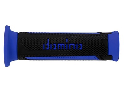 DOMINO A350 TURISMO GRIPS ANTHRACITE / BLUE OPEN ENDED  D.22mm L.120mm image