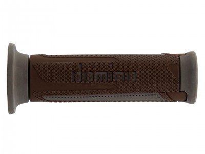 DOMINO A350 TURISMO GRIPS BROWN / GREY OPEN ENDED  D.22mm L.120mm image