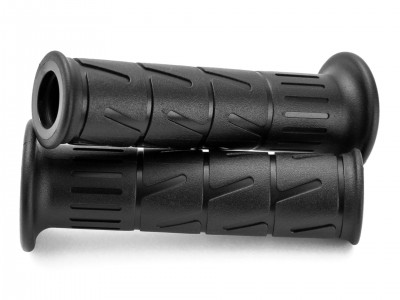 DOMINO KAWASAKI STYLE GRIPS BLACK OPEN ENDED L.125mm image