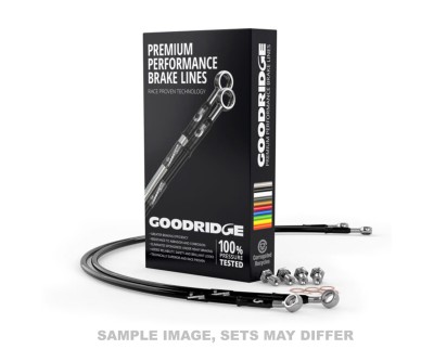 GOODRIDGE FRONT BRAKE HOSE KIT HARLEY DYNA WIDE GLIDE 93-05 CLEAR WITH CHROME FITTINGS image