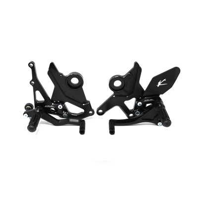 VALTER MOTO T1.5 ADJ. REARSETS KAWASAKI Z650 17-24 *RACE SHIFT* IN BLACK image