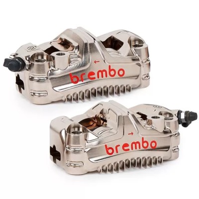 BREMBO GP4-MS RADIAL BILLET CALIPER KIT - NICKEL PLATED - 100MM - INCLUDES BRAKE PADS image