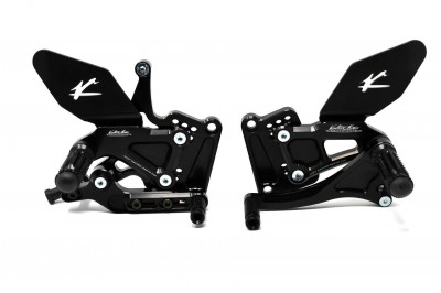 VALTER MOTO T1.5 ADJ. REARSETS KAWASAKI ZX10R 2016-2022 WITH ABS IN BLACK image