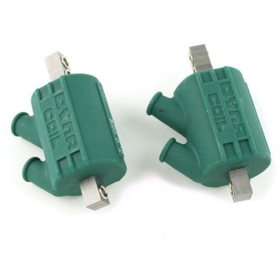 1 PAIR DYNA HT COILS 3.0 ohm DUAL OUTPUT 2 POLE (GREEN) image