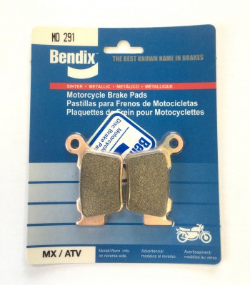 BENDIX MO 291 - 1 SET FRONT/REAR MX/ATV BRAKE PADS HUSQ CR125 05-13 image