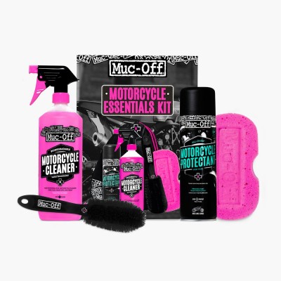 MUC-OFF MOTORCYCLE ESSENTIALS KIT (INCLUDES SPONGE, BRUSH, CLEANER & PROTECTANT) image