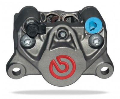 Brembo Racing P2 34 84mm Cast Sport Rear Axial Brake Caliper with Pads - Red Logo image