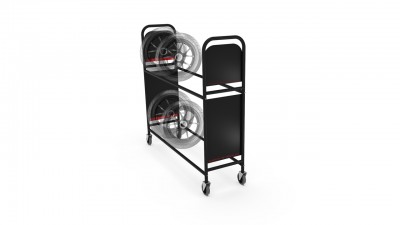 VALTER MOTO TYRE AND RIMS CARRIER IN STEEL - BLACK *SEE NOTE REGARDS DELIVERY* image