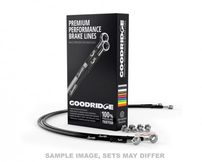 GOODRIDGE FRONT BRAKE HOSE KIT SUZUKI GN250F-T 87-97  CLEAR WITH ST/ST FITTINGS image