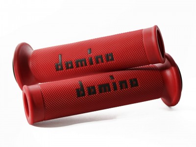 DOMINO ROAD RACING GRIPS RED / BLACK OPEN ENDED D.22mm L.126mm image