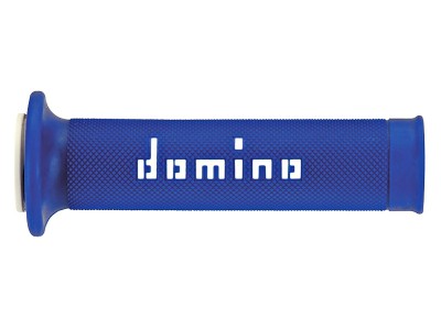 DOMINO ROAD RACING GRIPS BLUE / WHITE OPEN ENDED D.22mm L.126mm image